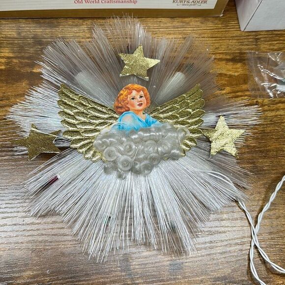 Vintage Kurt S. Adler “The Early Years” 10 Light Tree Top Paper Angel Collectibl - Picture 3 of 8